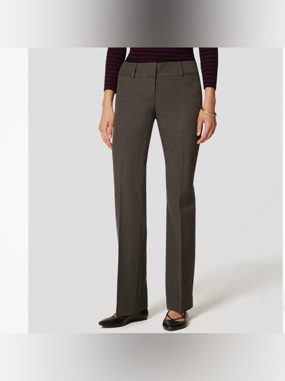 NWT Ann Taylor LOFT Custom Stretch Trousers Pants Julie Fit Grey Size 10P